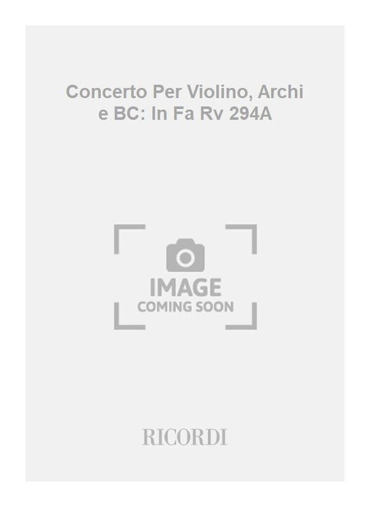 Concerti Per Vl., Archi E B.C.: